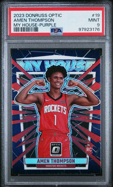2023 Panini Donruss Optic My House Amen Thompson #19 (My House-Purple) Mint 9 front