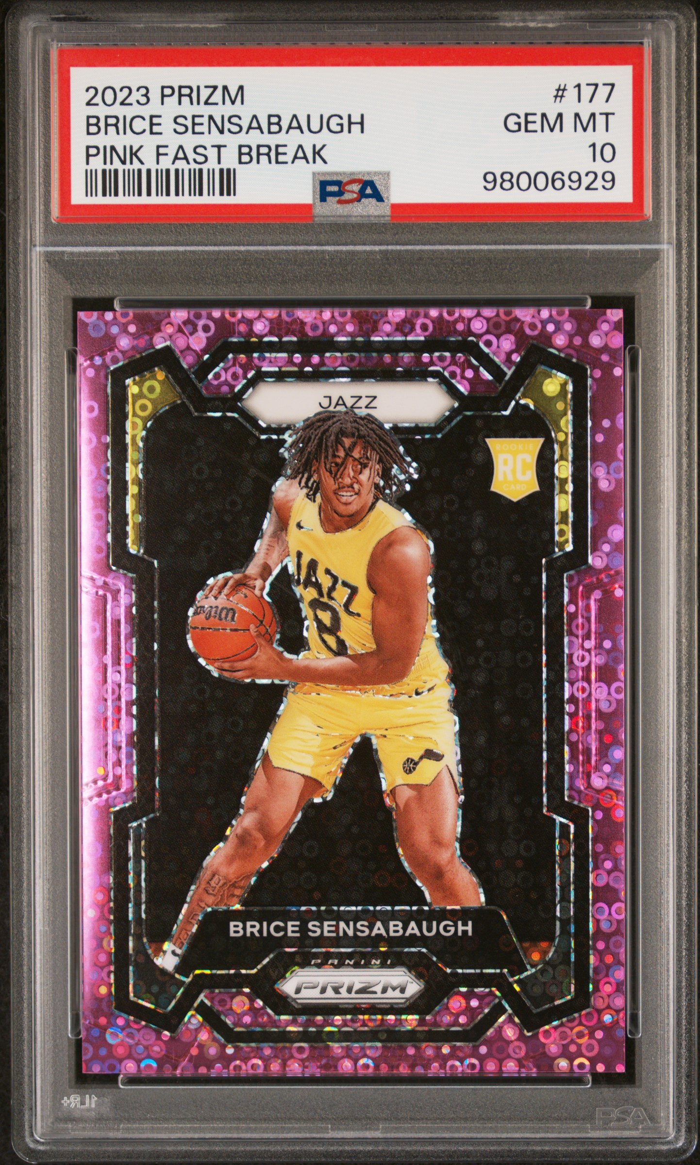 2023 Panini Prizm Brice Sensabaugh #177 (Pink Fast Break) Gem Mt 10 front
