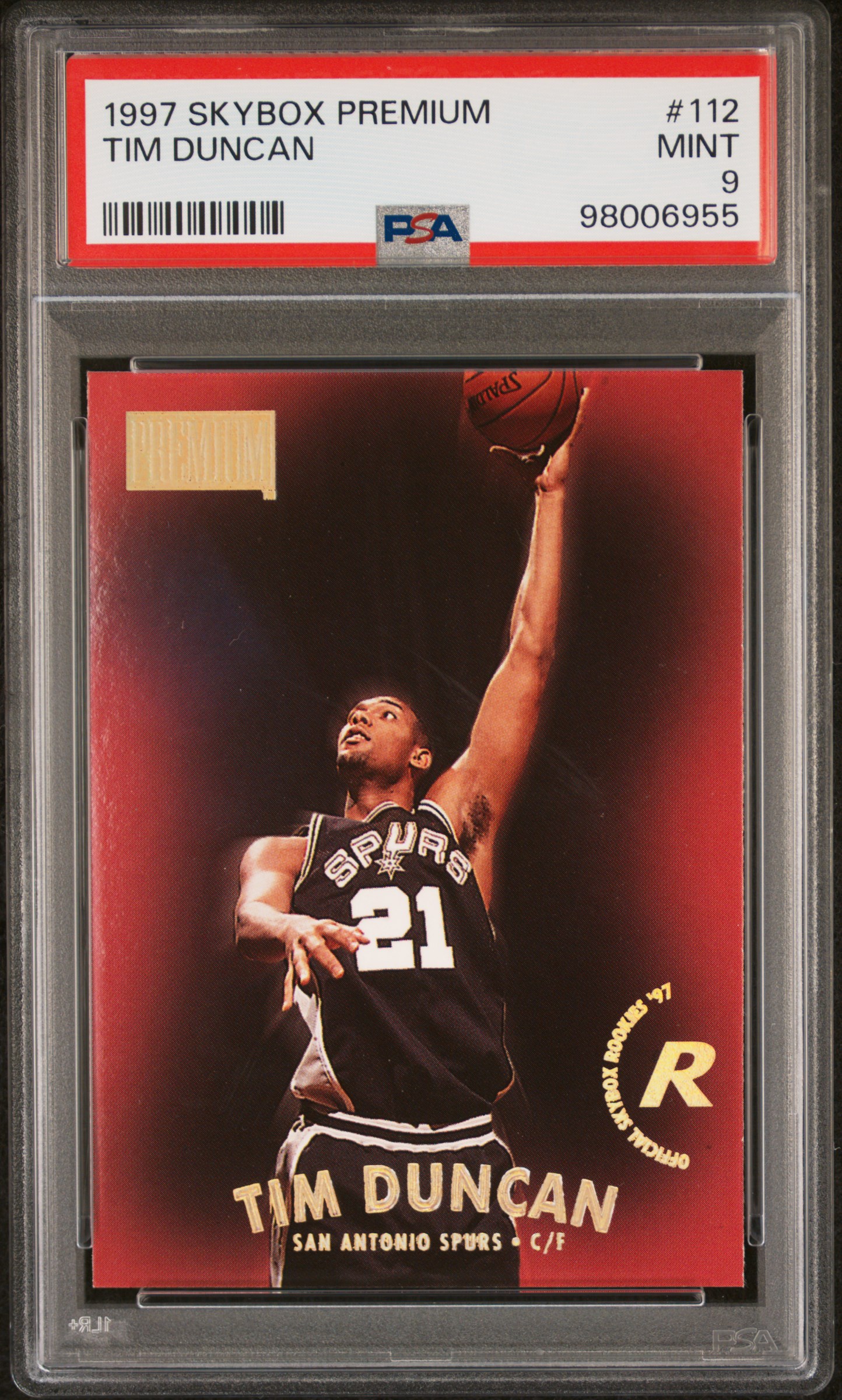 1997 Skybox Premium Tim Duncan #112 Mint 9 front
