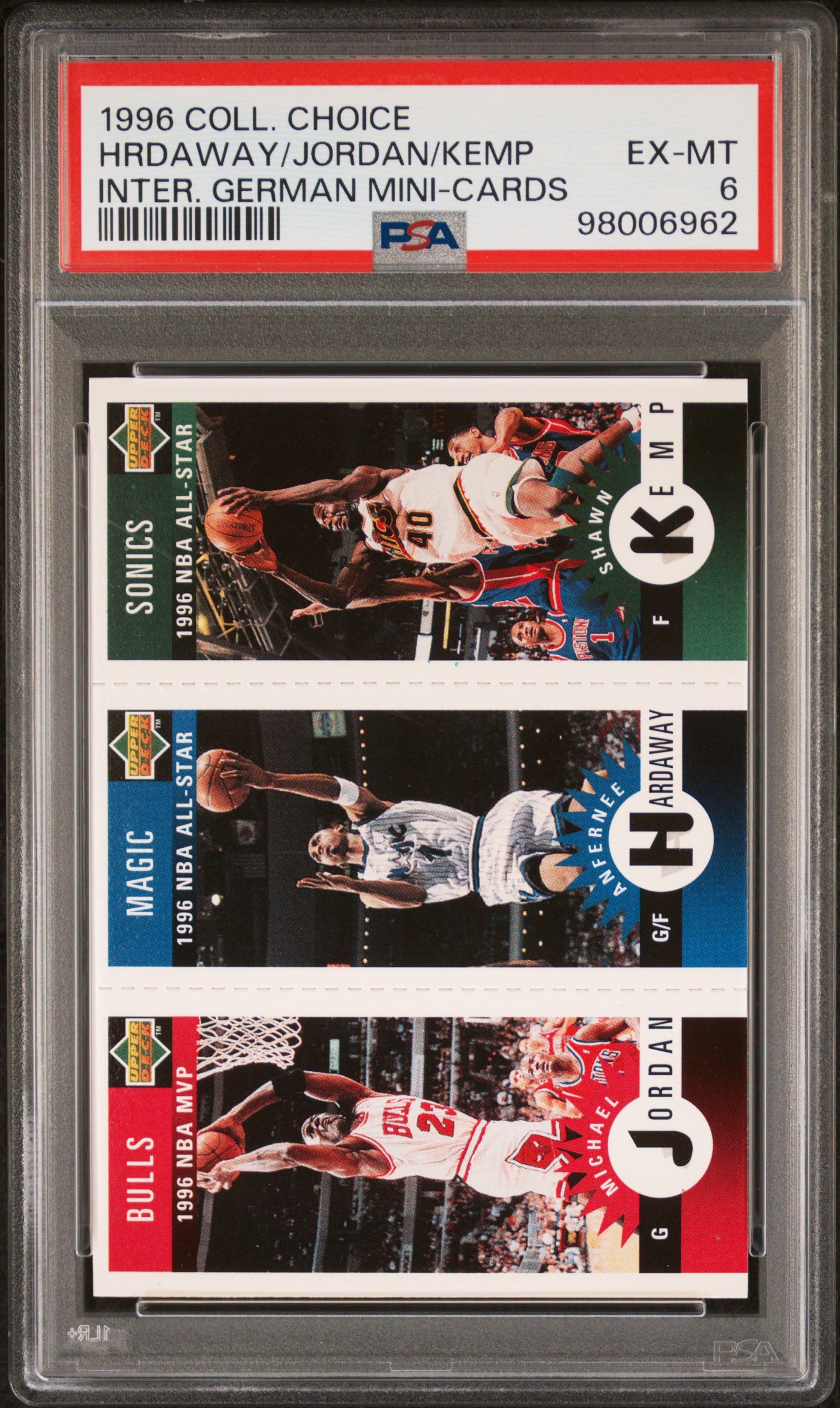 1996 Collector's Choice International German Mini Cards Hrdaway/Jordan/Kemp (Inter. German Mini-Cards) Ex-Mt 6 front