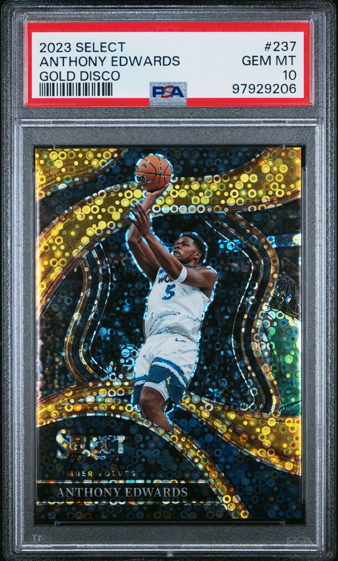 2023 Panini PANINI SELECT GOLD DISCO #237 Anthony Edwards front