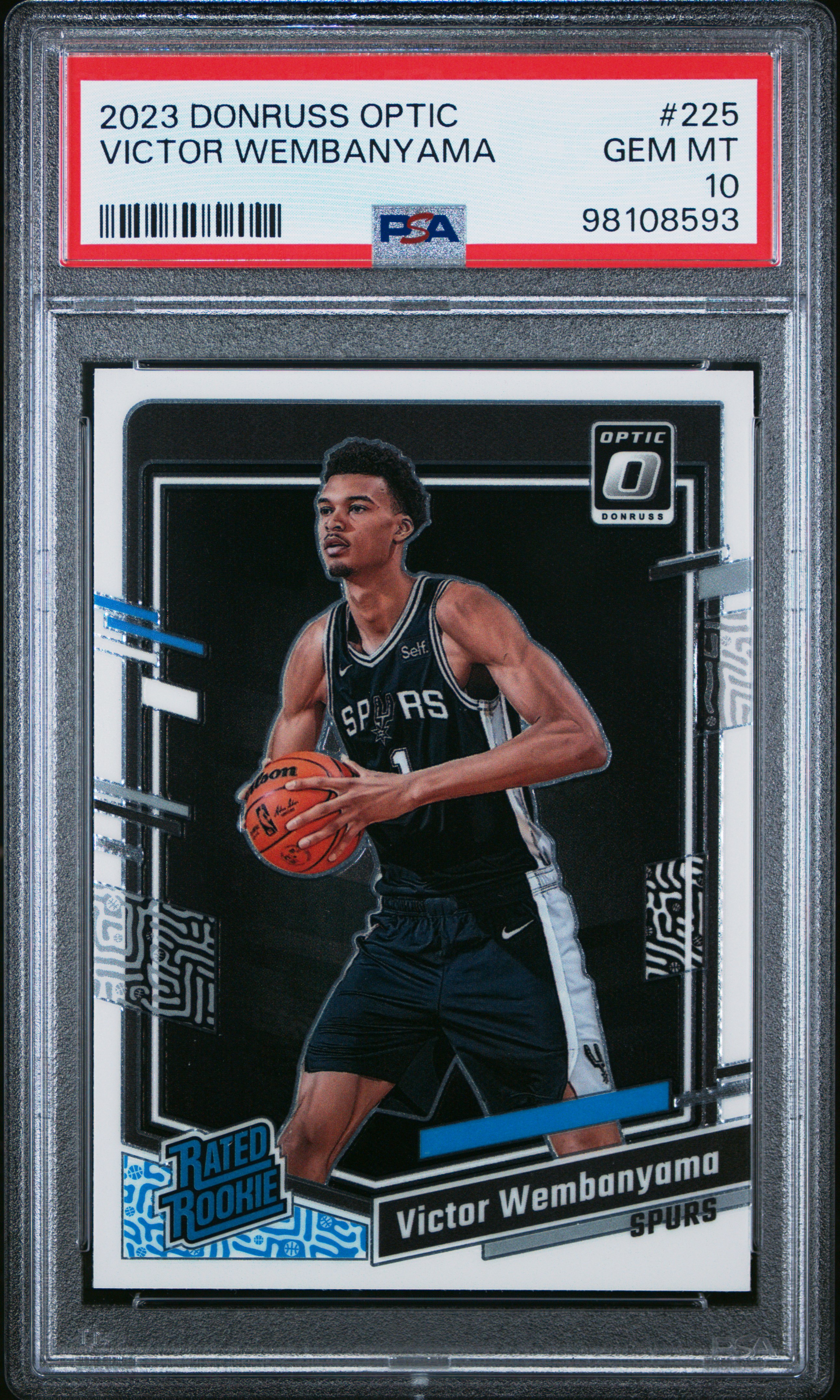 2023 Panini Donruss Optic Victor Wembanyama #225 Gem Mt 10 front