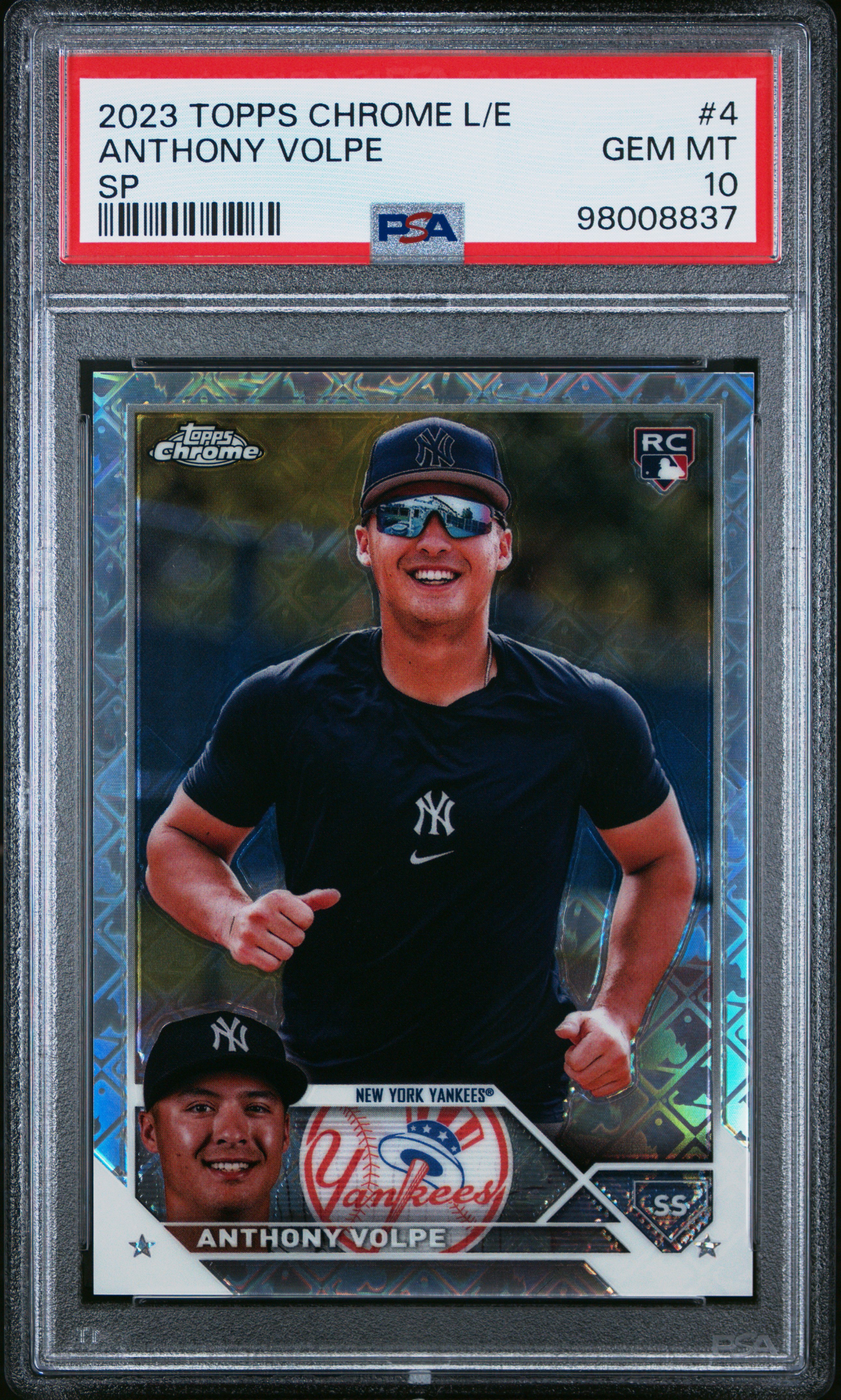 2023 Topps Chrome Logofractor Edition Anthony Volpe #4 (Sp) Gem Mt 10 front