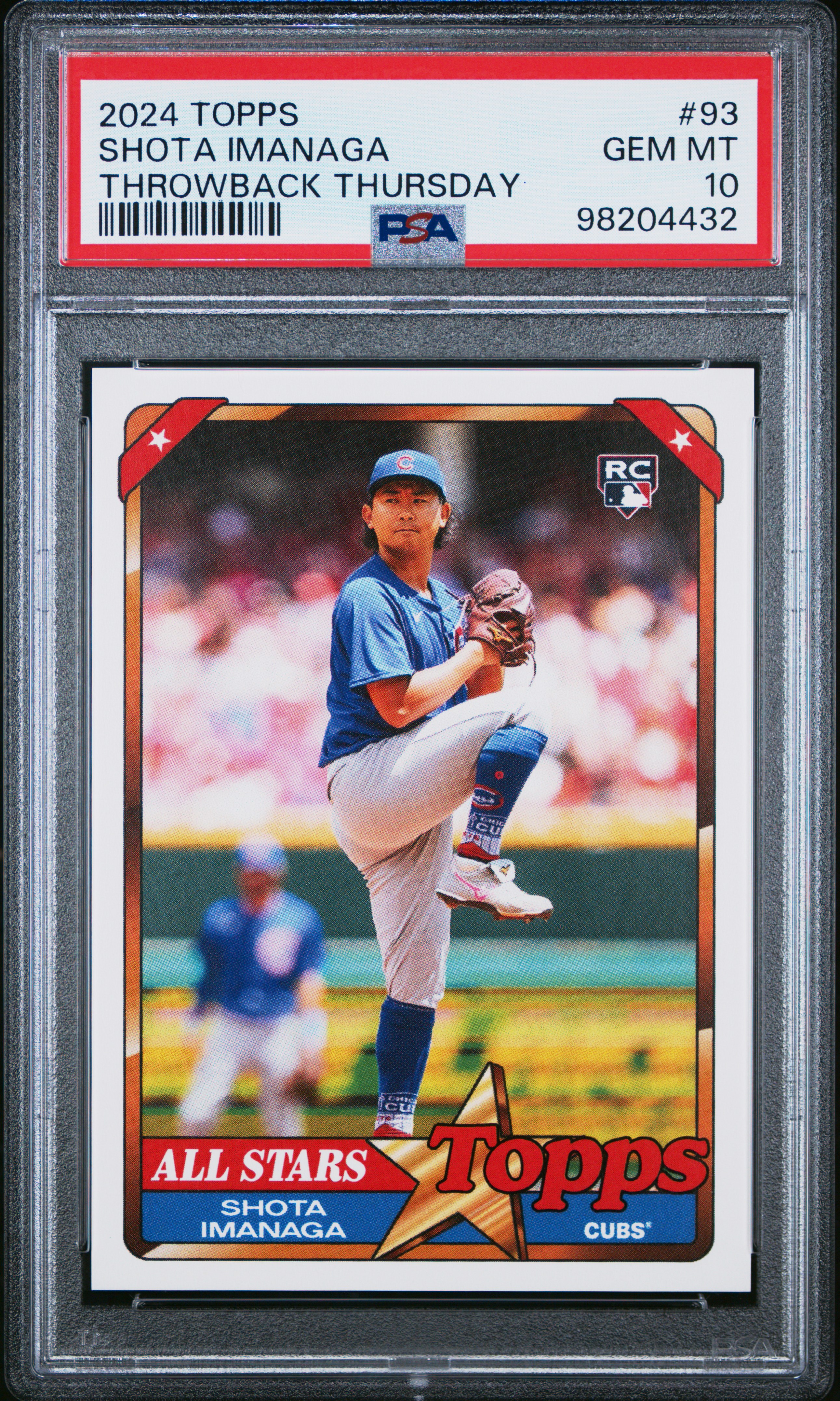 2024 Topps Throwback Thursday Shota Imanaga #93 Gem Mt 10 back