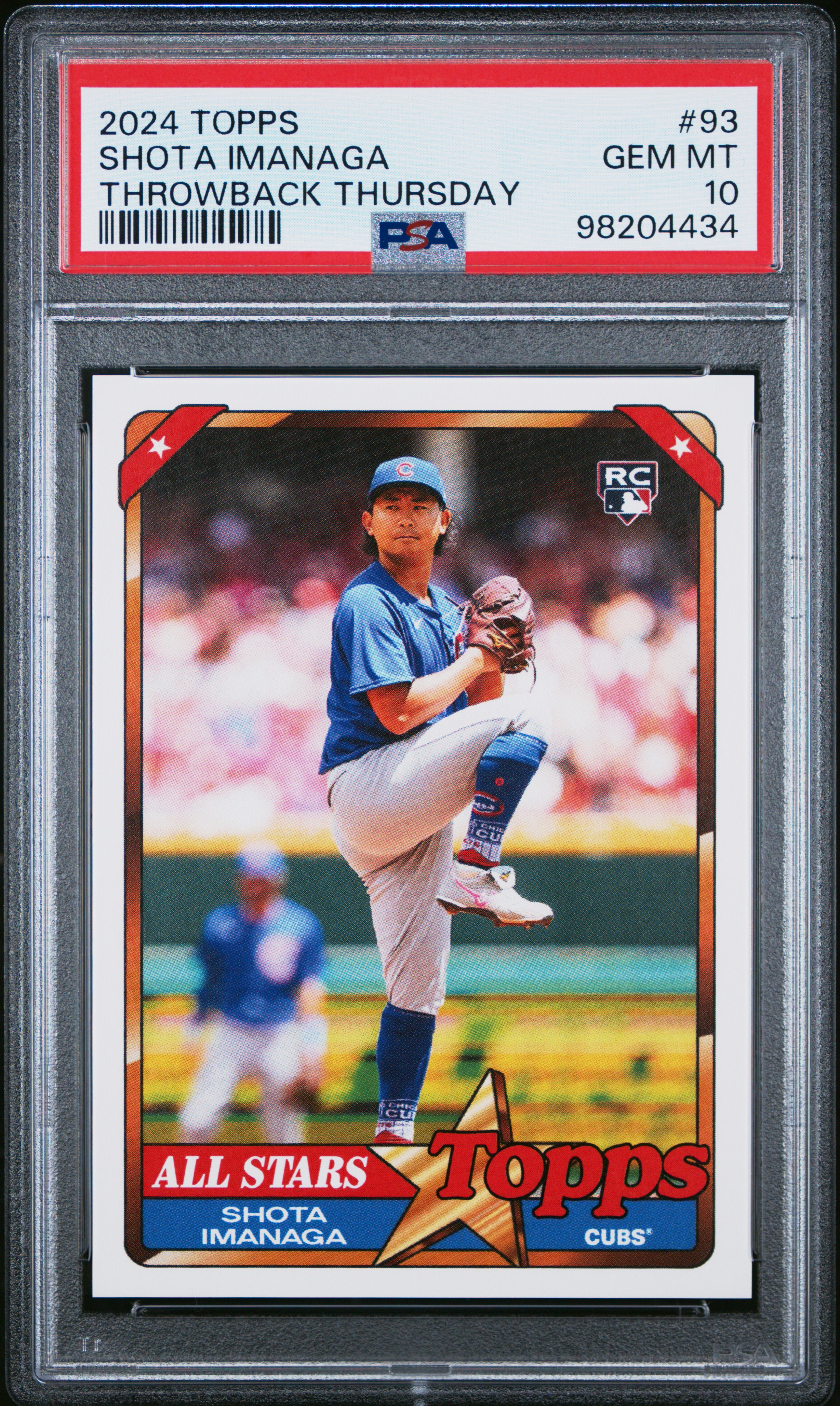 2024 Topps Throwback Thursday Shota Imanaga #93 Gem Mt 10 back