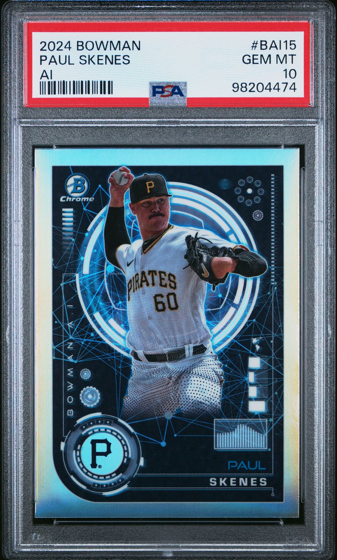 2024 Bowman Bowman Ai Paul Skenes #Bai15 Gem Mt 10 front