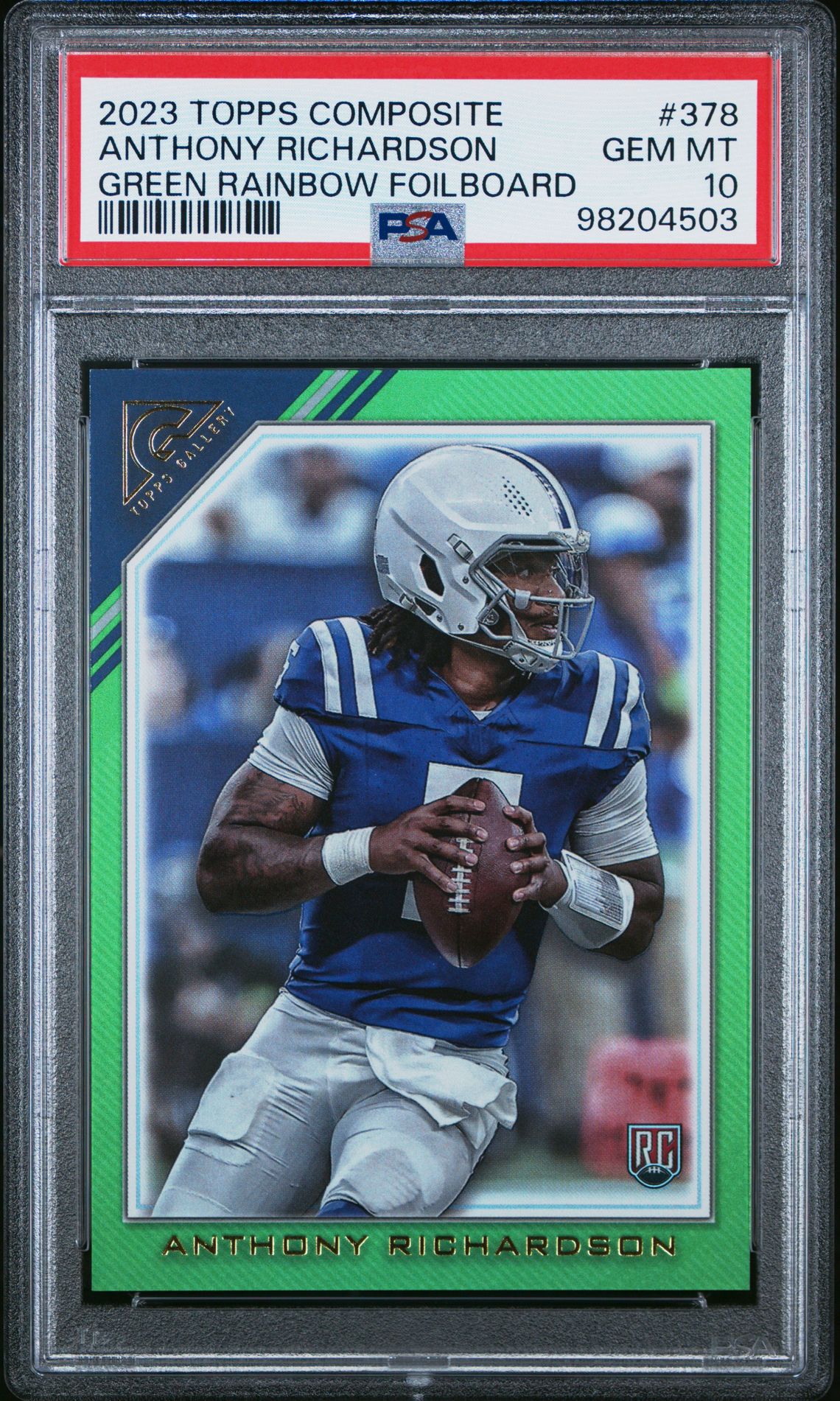 2023 Topps Composite Anthony Richardson #378 (Green Rainbow Foilboard) Gem Mt 10 front