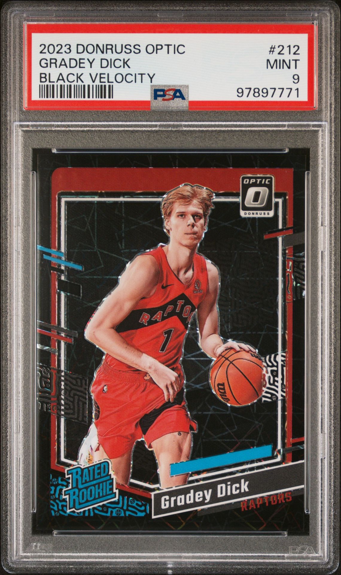2023 Panini Donruss Optic Gradey Dick #212 (Black Velocity) Mint 9 front