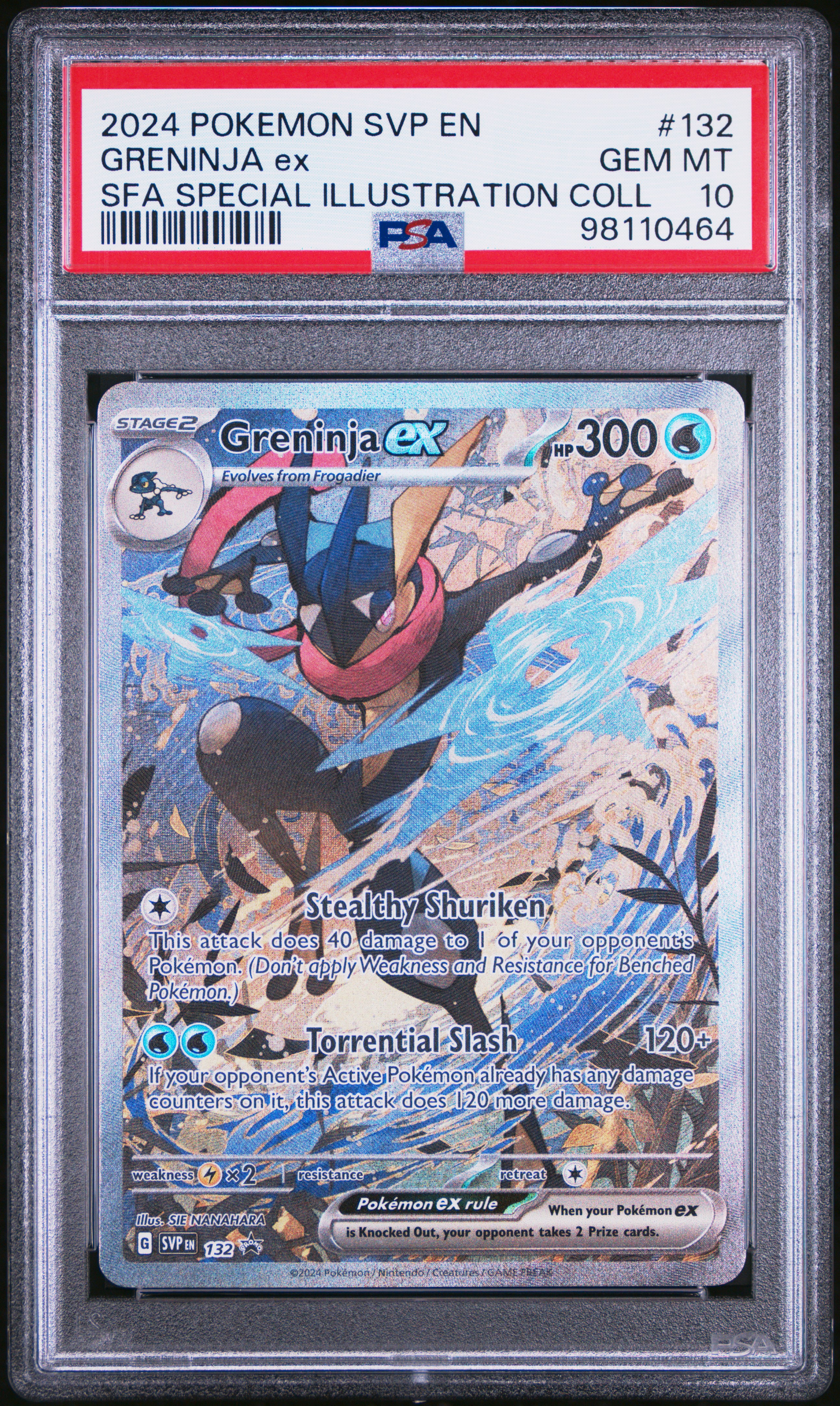 2024 #132 Greninja EX PSA 10 Svp EN-SV Black Star Promo