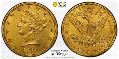 1888-S $10 AU58