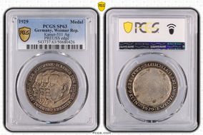 1929 Medal Kaiser-511 Ag PREUSS edge SP63