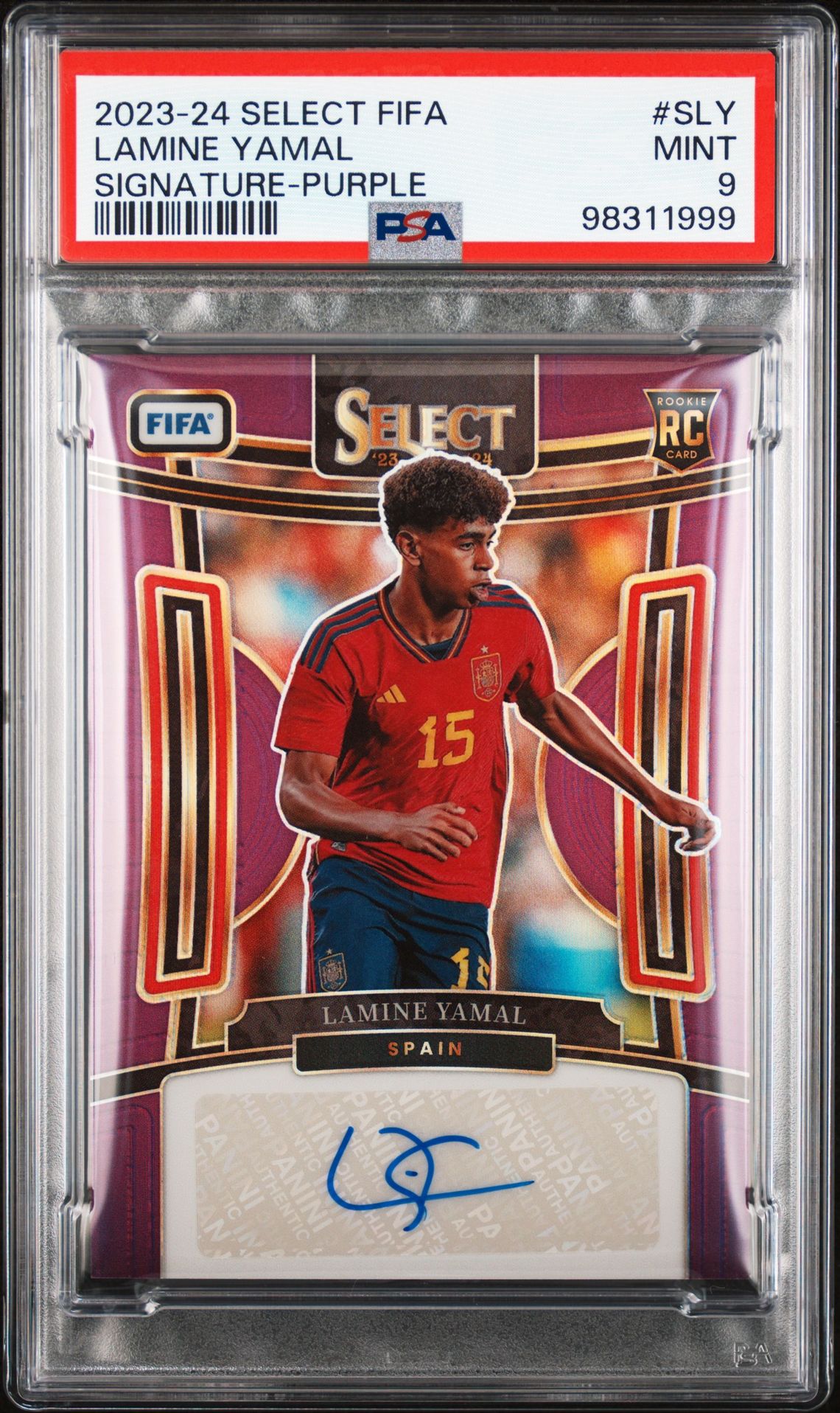 2023-24 Panini PANINI SELECT FIFA SIGNATURES PURPLE #SLY Lamine Yamal front