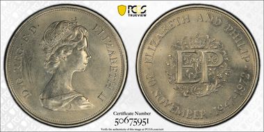 1972 25p S-LL1 Silver Anniversary Cu/Ni MS65
