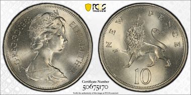 1968 10p S-F1 New Pence MS66