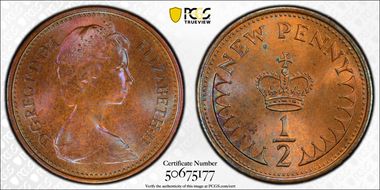 1971 1/2p S-A1 New Penny MS66BN