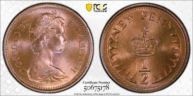 1971 1/2p S-A1 New Penny MS66RB