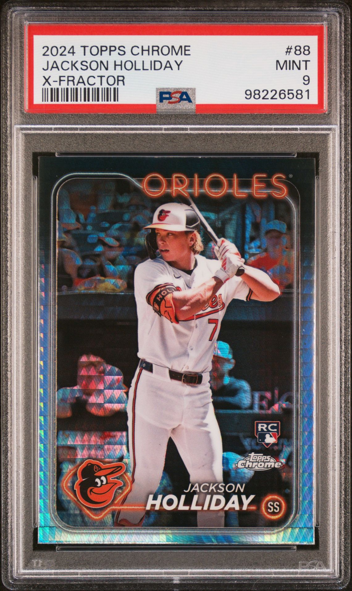 2024 Topps Chrome Jackson Holliday #88 (X-Fractor) Mint 9 front