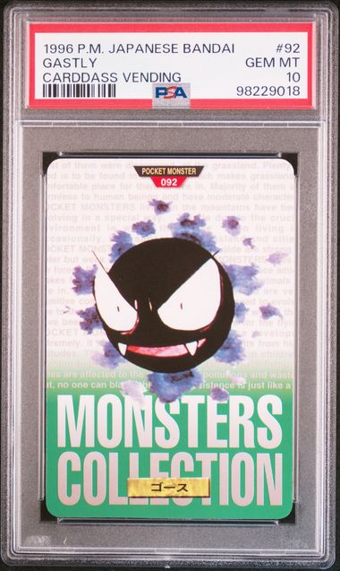 Gastly card PSA 10, cert 98229018