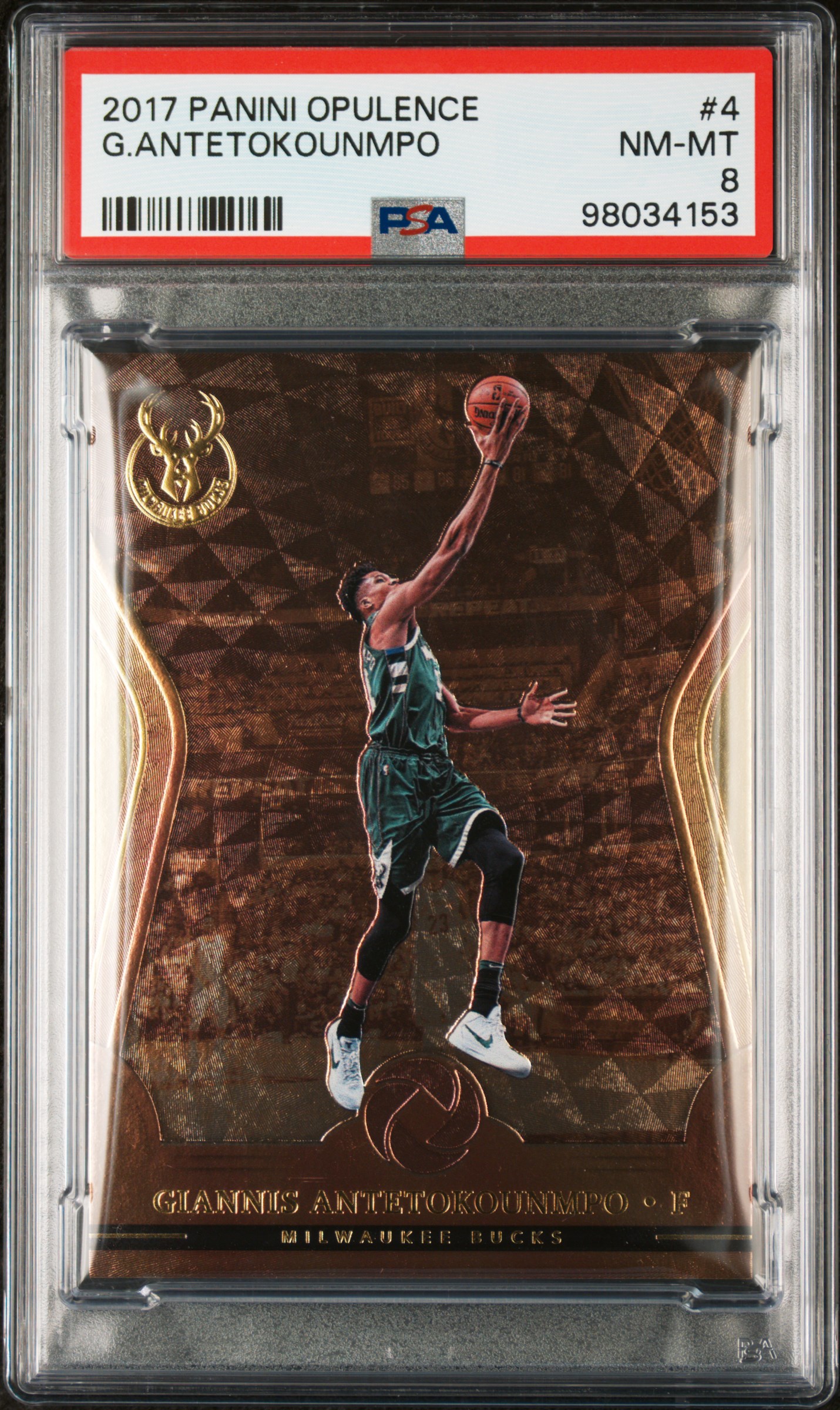 2017 Panini Opulence G.antetokounmpo #4 Nm-Mt 8 front