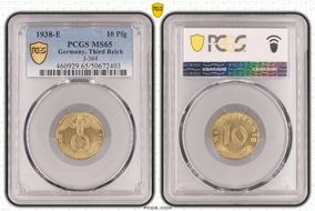 1938-E 10 Pfg J-364 MS65