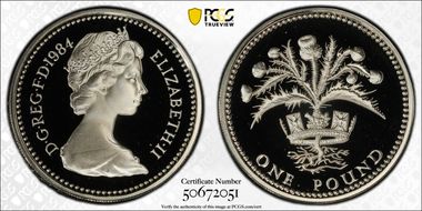 1984 £1 S-J2 Scottish Design Ag PR69DCAM