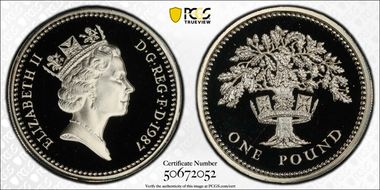 1987 £1 S-J5 English Design Ag PR69DCAM