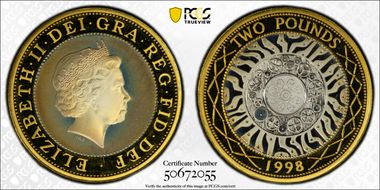 1998 £2 S-K9 Iron Age Ag PR68DCAM