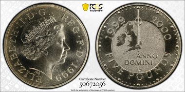 1999 £5 S-L7 Millennium Cu/Ni MS68