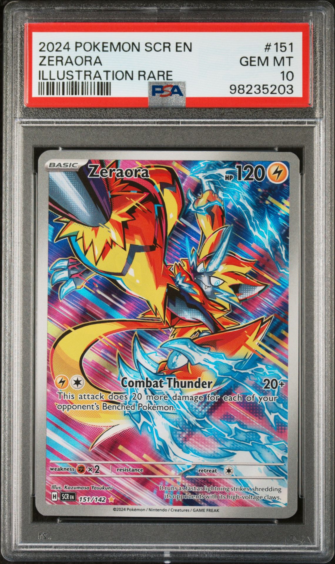2024 Pokemon POKEMON SCR EN-STELLAR CROWN ILLUSTRATION RARE #151 Zeraora front