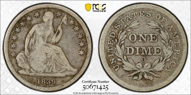 1839-O 10C No Drapery VG10