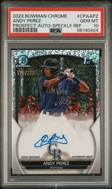 2023 Bowman Bowman Chrome Refractor Andy Perez front