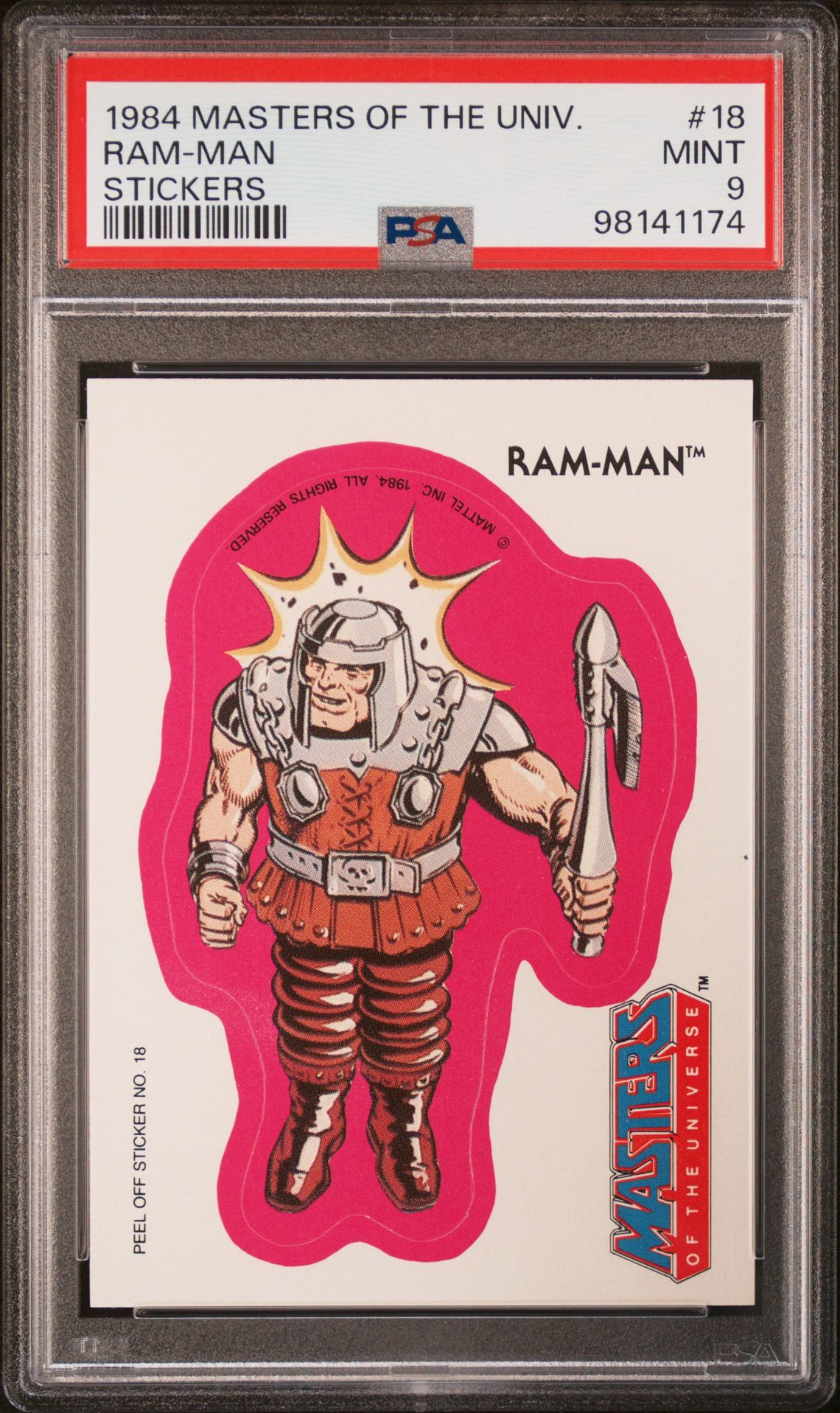 1984 MASTERS OF THE UNIVERSE STICKERS #18 Ram-Man front