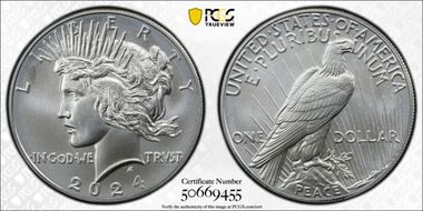 2024 $1 Peace Dollar First Strike MS70