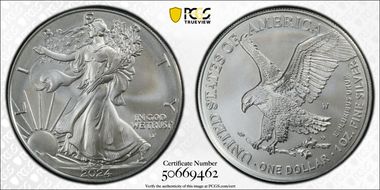2024-W $1 Burnished Silver Eagle First Strike SP70
