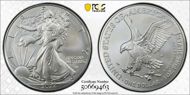 2024-W $1 Burnished Silver Eagle First Strike SP70