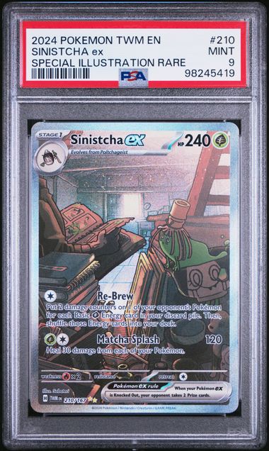 Pokemon - 2024 Twilight Masquerade Sinistcha Special Illustration Rare #210 PSA 9