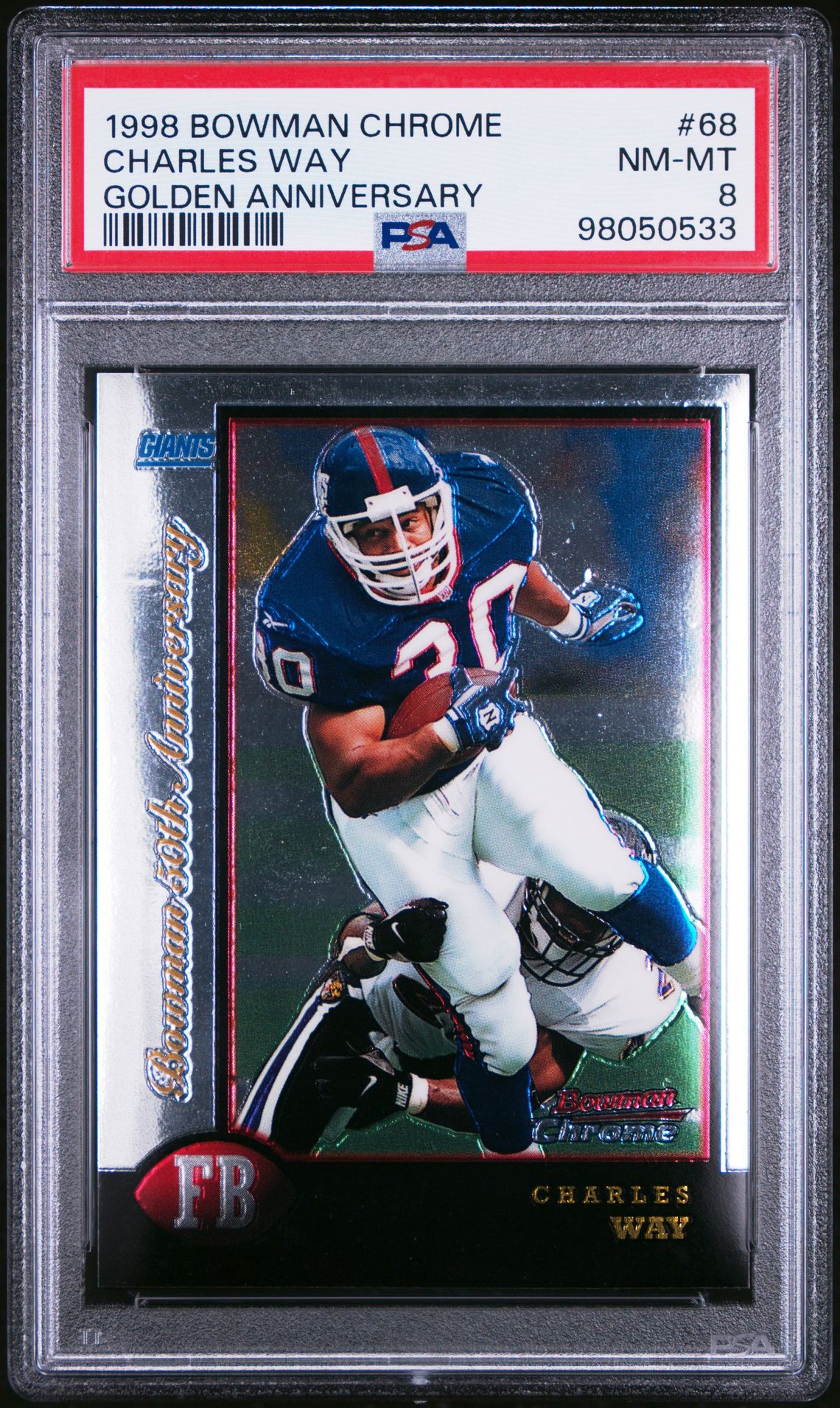 1998 Bowman Chrome Charles Way #68 (Golden Anniversary) Nm-Mt 8 front