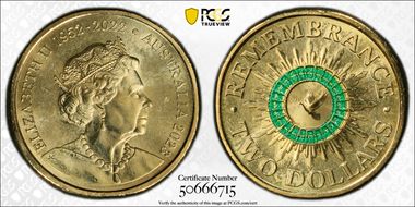 2023 $2 35th Ann $2 Coin Set Colorized Remembrance Dove MS67