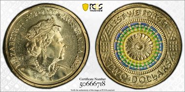 2023 $2 35th Ann $2 Coin Set Colorized Lest We Forget-Memorial Dome MS66