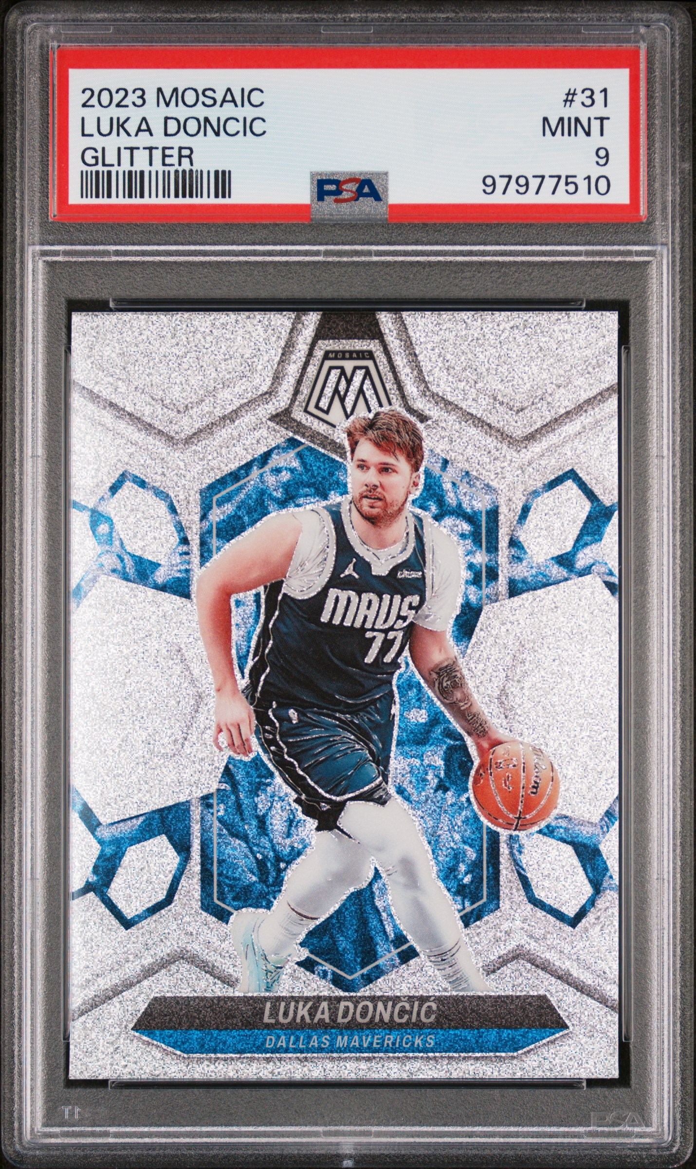 2023 Panini Mosaic Luka Doncic #31 (Glitter) Mint 9 front
