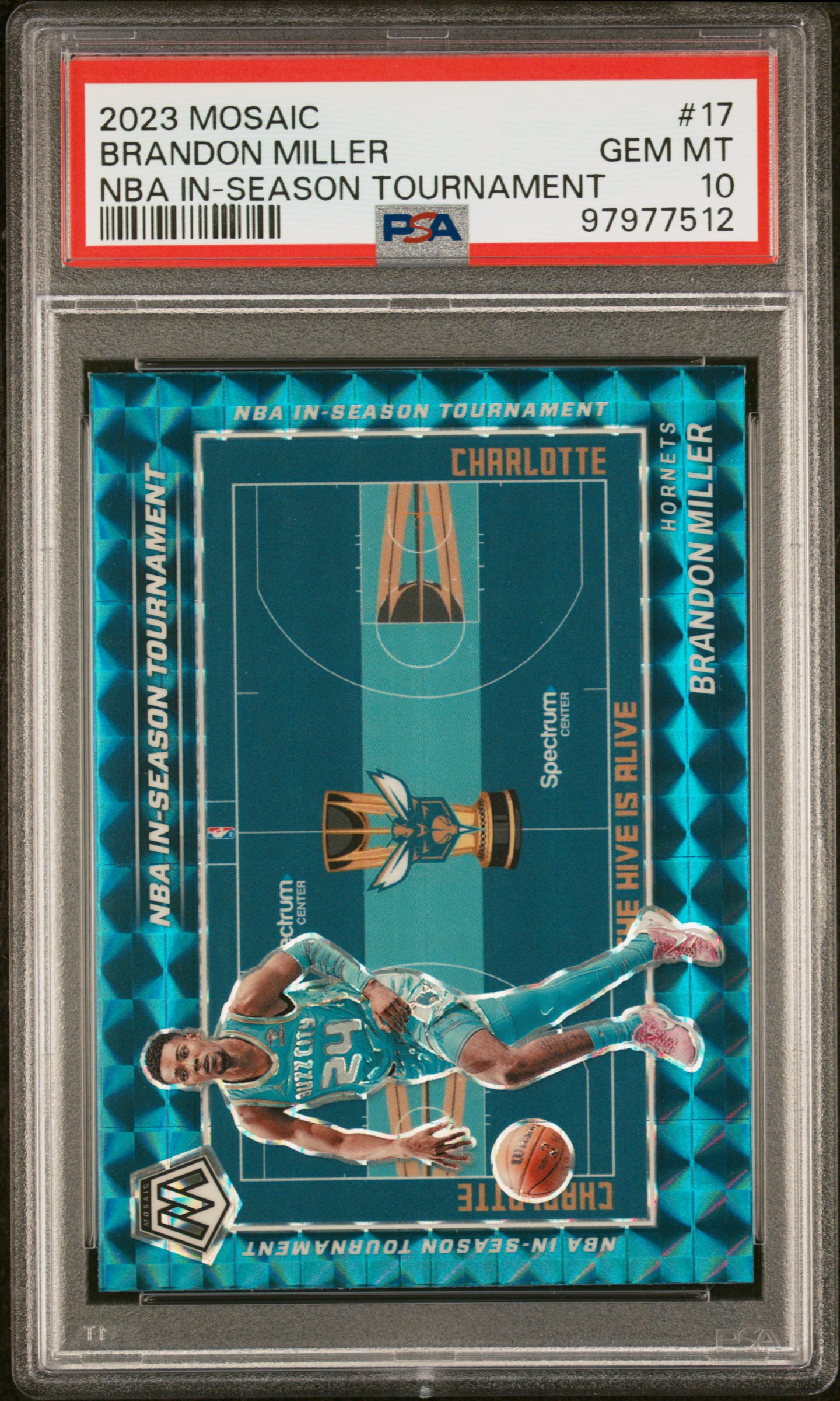 2023 Panini Mosaic Nba In-Season Tournament Brandon Miller #17 Gem Mt 10 front