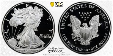 2000-P $1 Silver Eagle PR69DCAM