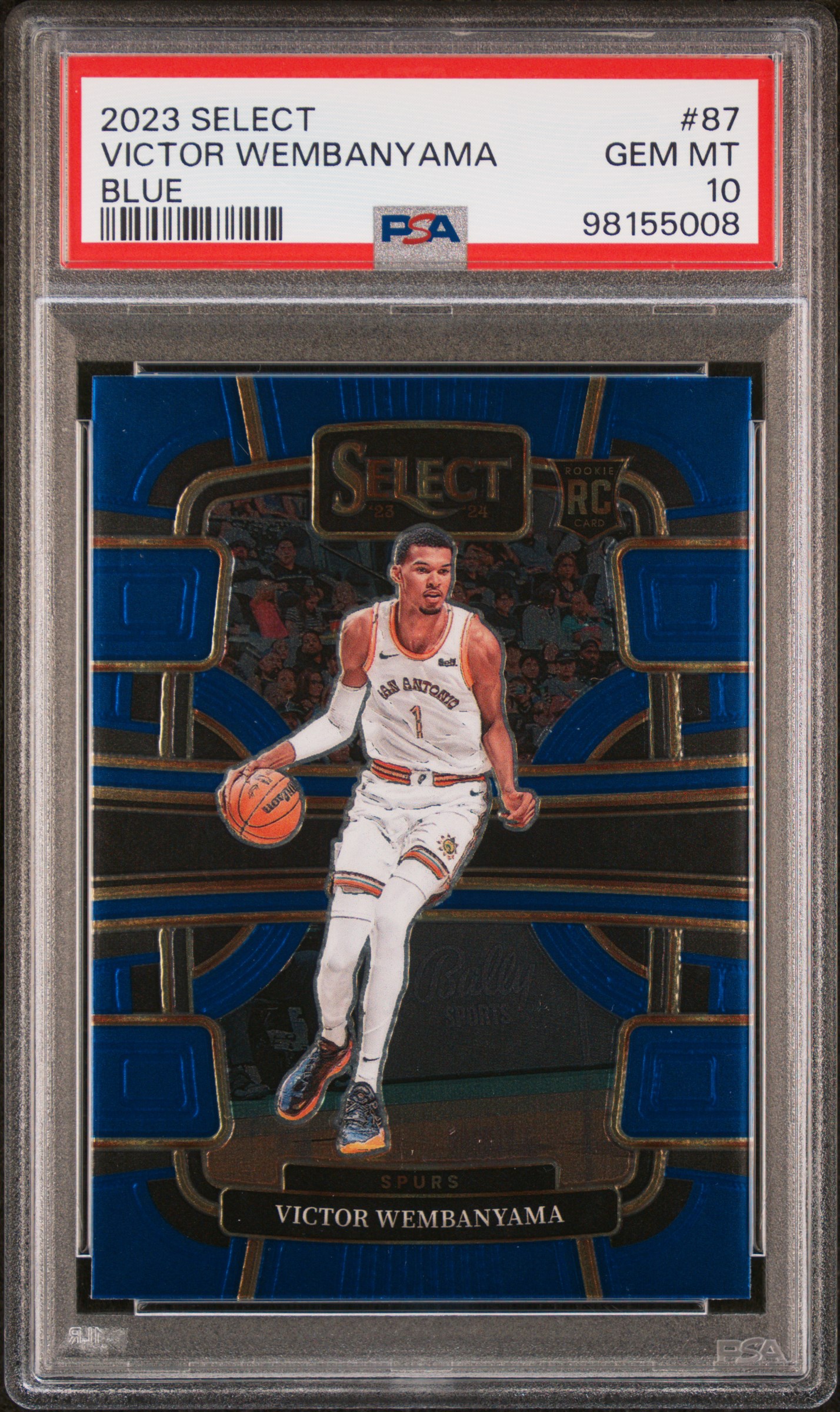 2023 Panini Select Victor Wembanyama #87 (Blue) Gem Mt 10 front