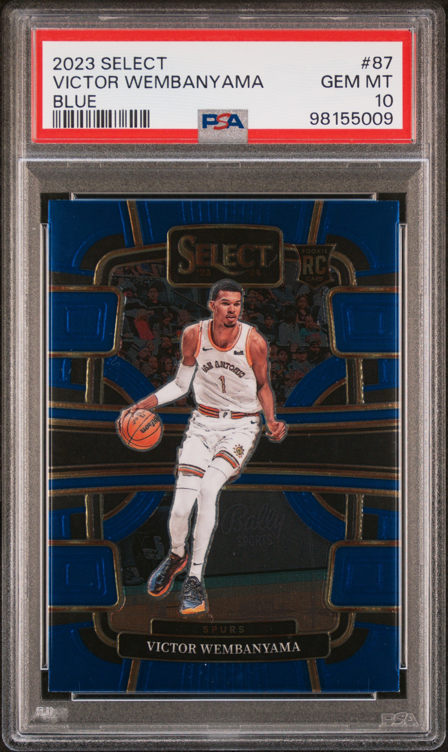 2023 Panini Select Victor Wembanyama #87 (Blue) Gem Mt 10 front