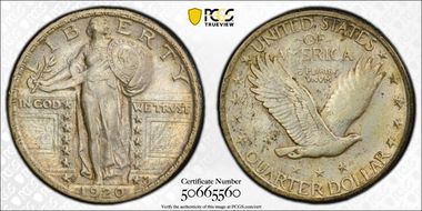 1920-S 25C AU53