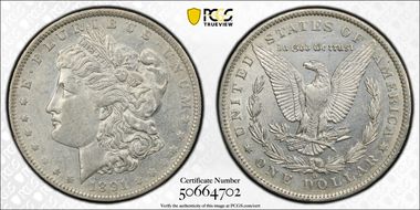 1891-O $1 VAM 1A Clashed E AU50