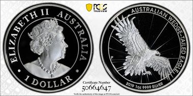 2019-P $1 Wedge-Tailed Eagle High Relief PR70DCAM