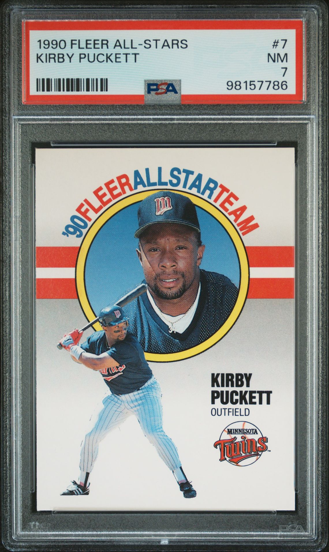 1990 Fleer All-Stars Kirby Puckett #7 Nm 7 front