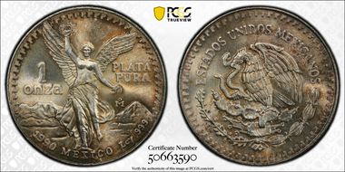 1990-Mo Onza Libertad Ag MS67