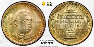 1951-D 50C Booker T. Washington MS67